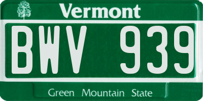 VT license plate BWV939