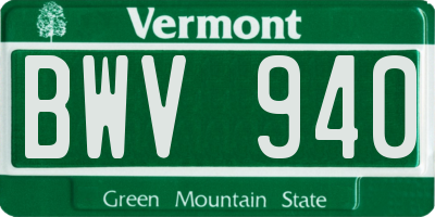 VT license plate BWV940
