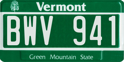 VT license plate BWV941