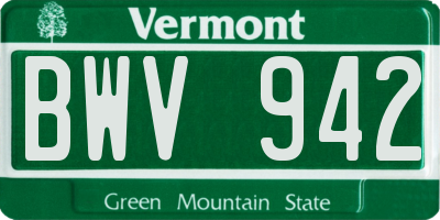 VT license plate BWV942