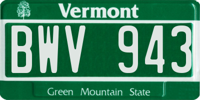 VT license plate BWV943