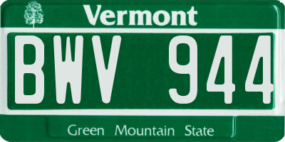 VT license plate BWV944