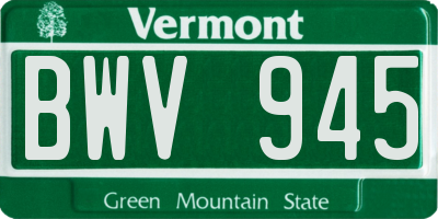 VT license plate BWV945