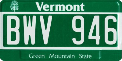VT license plate BWV946
