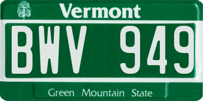 VT license plate BWV949