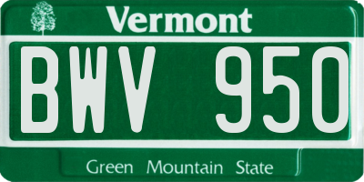 VT license plate BWV950