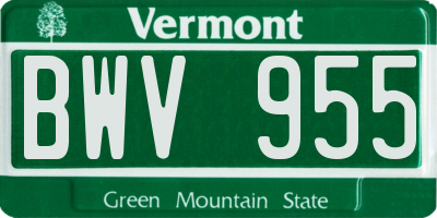 VT license plate BWV955