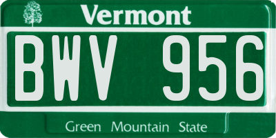VT license plate BWV956