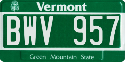 VT license plate BWV957