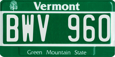 VT license plate BWV960