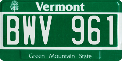 VT license plate BWV961