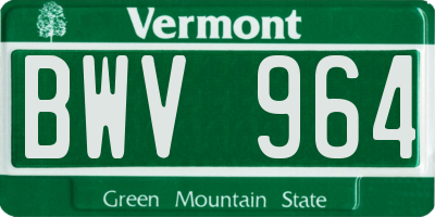 VT license plate BWV964
