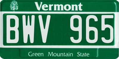 VT license plate BWV965