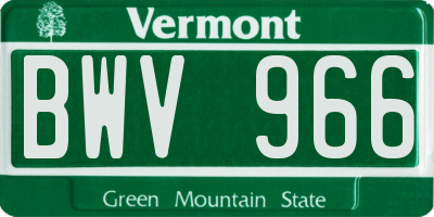 VT license plate BWV966