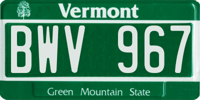 VT license plate BWV967
