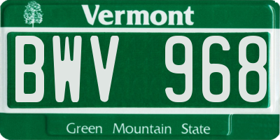 VT license plate BWV968