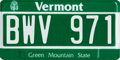 VT license plate BWV971