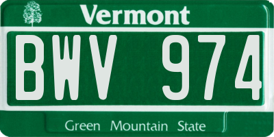 VT license plate BWV974