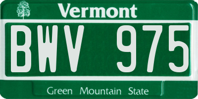 VT license plate BWV975