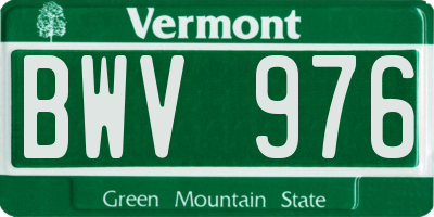 VT license plate BWV976