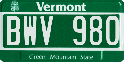 VT license plate BWV980