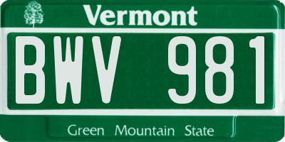VT license plate BWV981