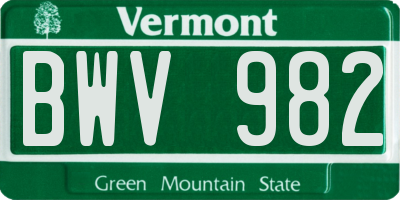 VT license plate BWV982