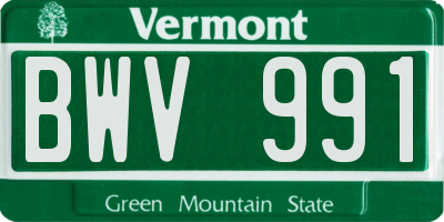VT license plate BWV991