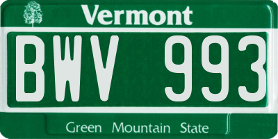 VT license plate BWV993