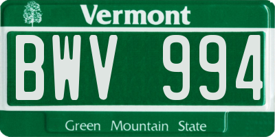 VT license plate BWV994