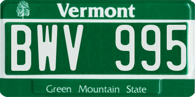 VT license plate BWV995