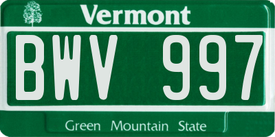 VT license plate BWV997