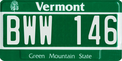 VT license plate BWW146