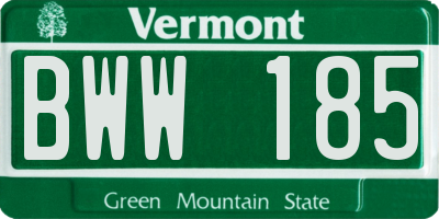 VT license plate BWW185