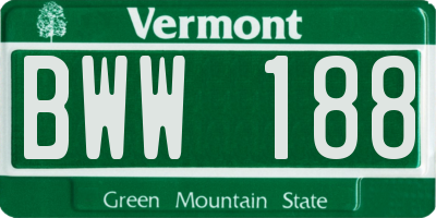 VT license plate BWW188
