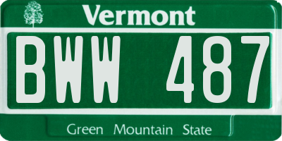 VT license plate BWW487