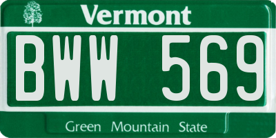 VT license plate BWW569