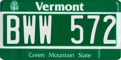 VT license plate BWW572