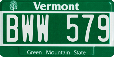 VT license plate BWW579