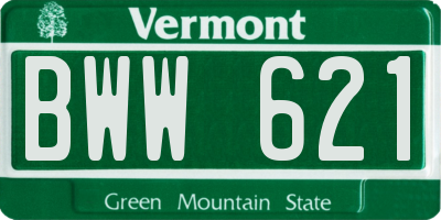 VT license plate BWW621