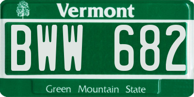 VT license plate BWW682