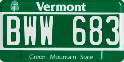VT license plate BWW683