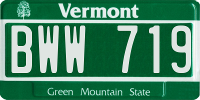 VT license plate BWW719