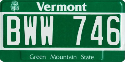VT license plate BWW746