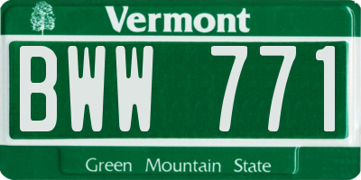 VT license plate BWW771