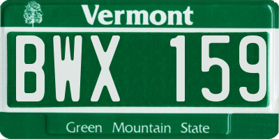 VT license plate BWX159