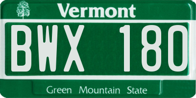 VT license plate BWX180