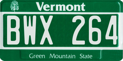 VT license plate BWX264