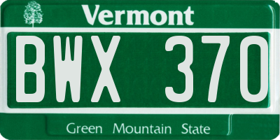 VT license plate BWX370