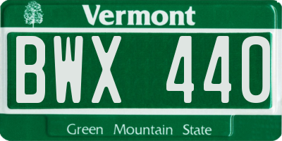 VT license plate BWX440